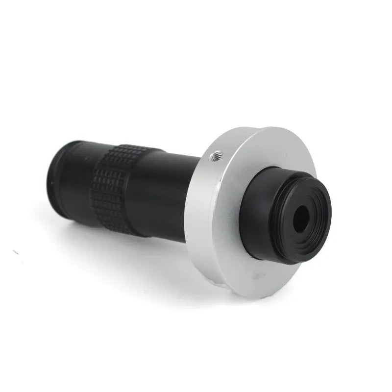 Black industrial camera monocular lens with 30mm diameter for 0.1-1.3X magnification