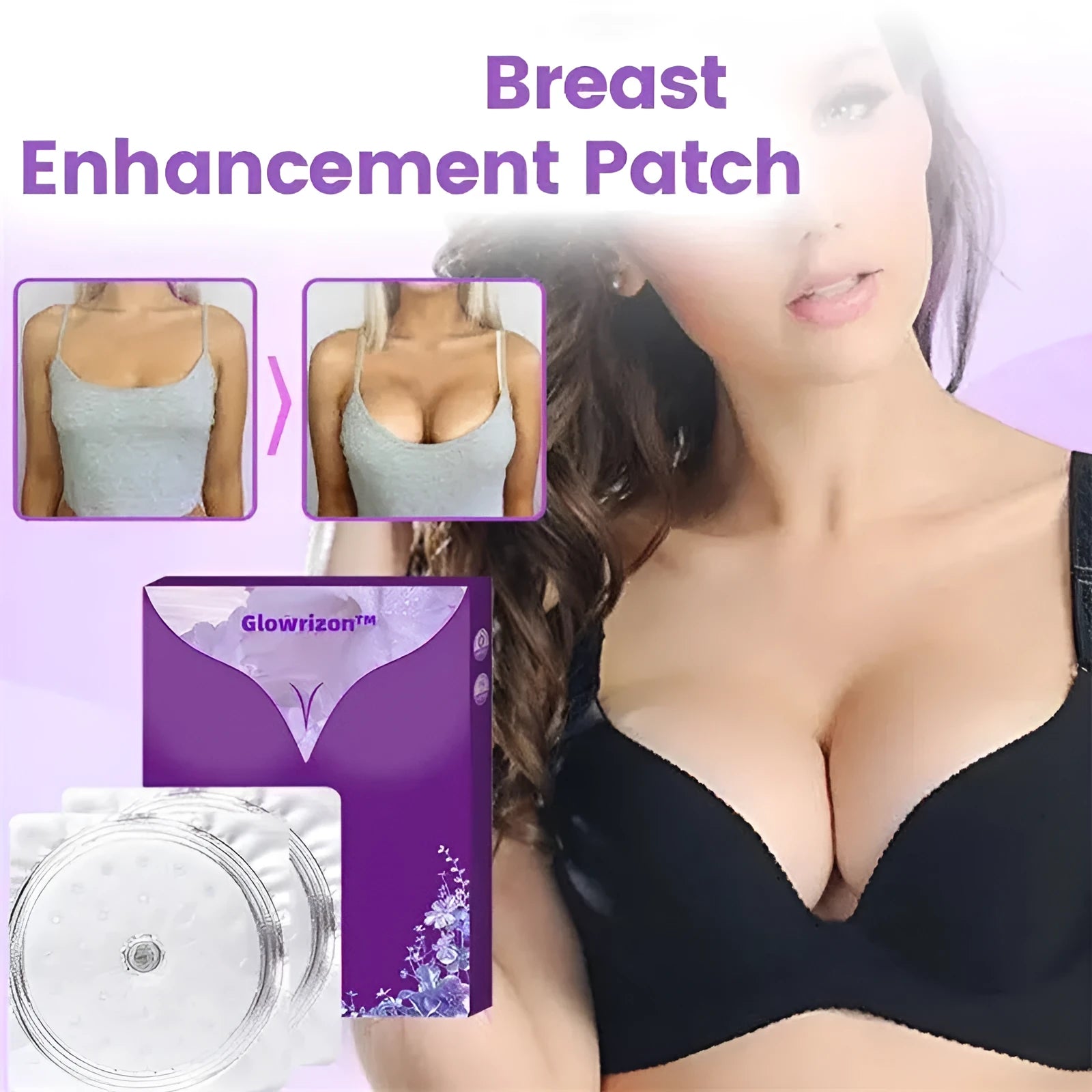 Silicone breast enhancement mask with natural tone chest patches for non-invasive shaping