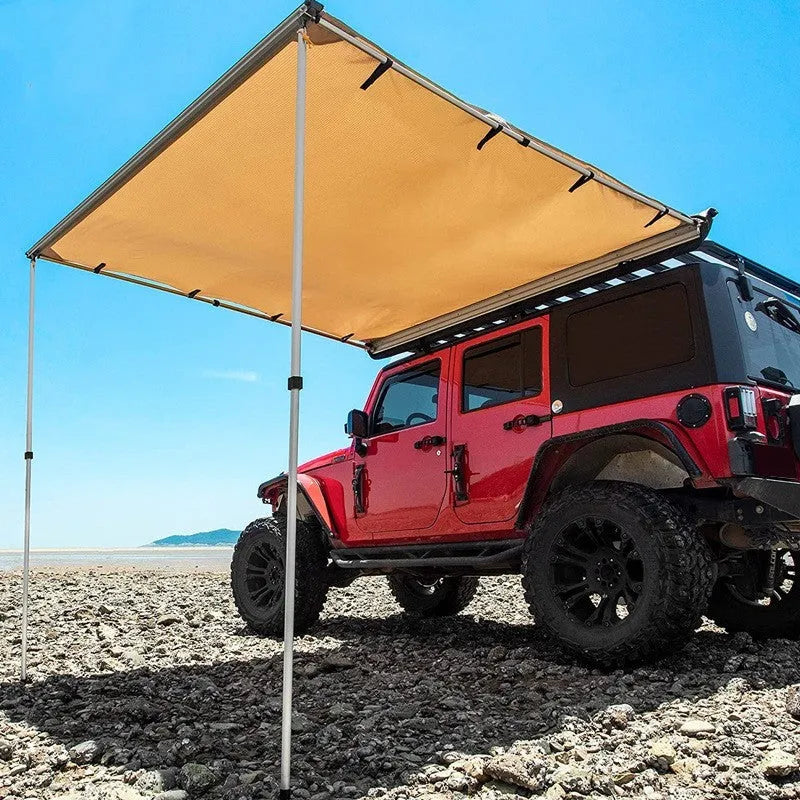 Black glue rainproof camping tent with aluminium alloy poles in camouflage style.