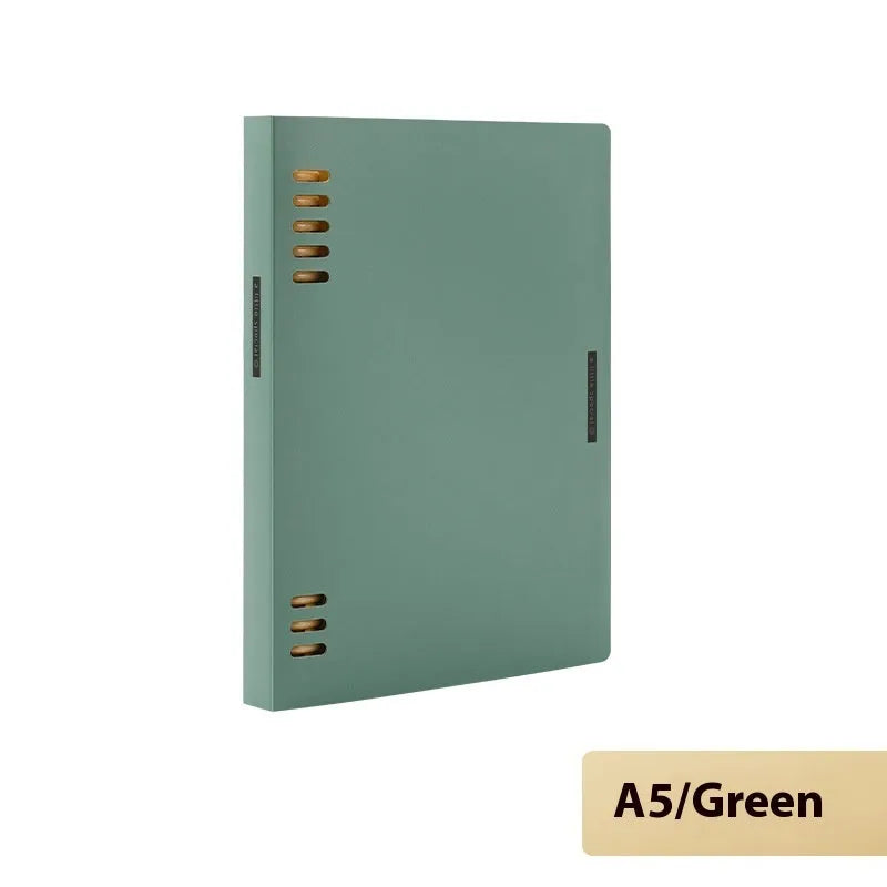 Loose spiral notebook refill with transparent PP cover and raw wood pulp paper in A5 size