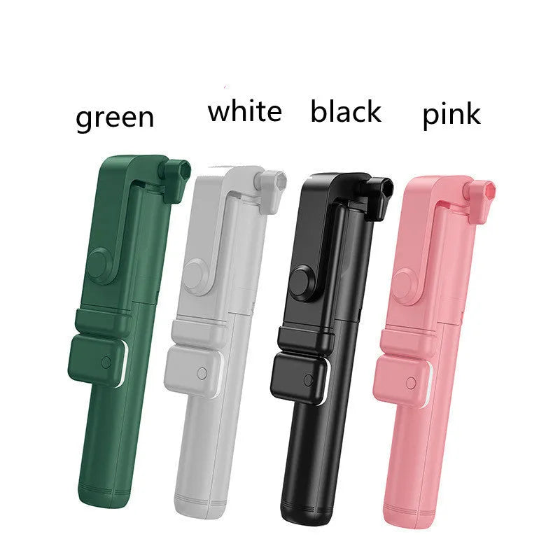 Aluminium alloy Bluetooth selfie stick with tripod and phone holder for Apple iPhones in black, pink, green, or white