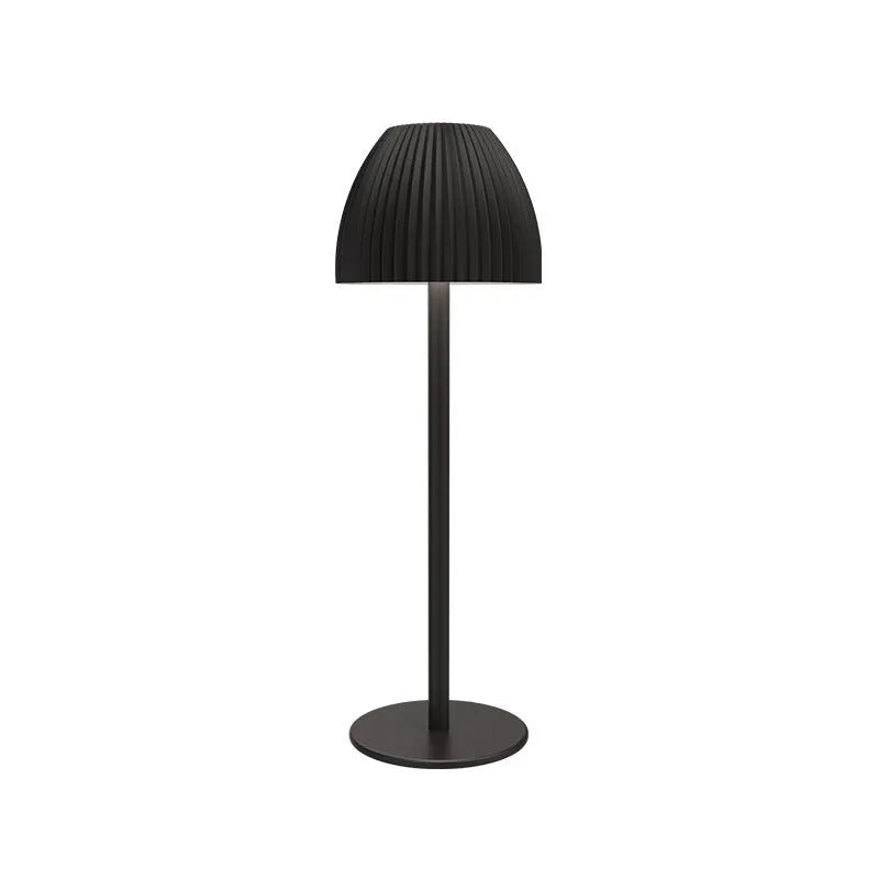 INS pattern dimmable night lamp with thin round base in black or white colour options