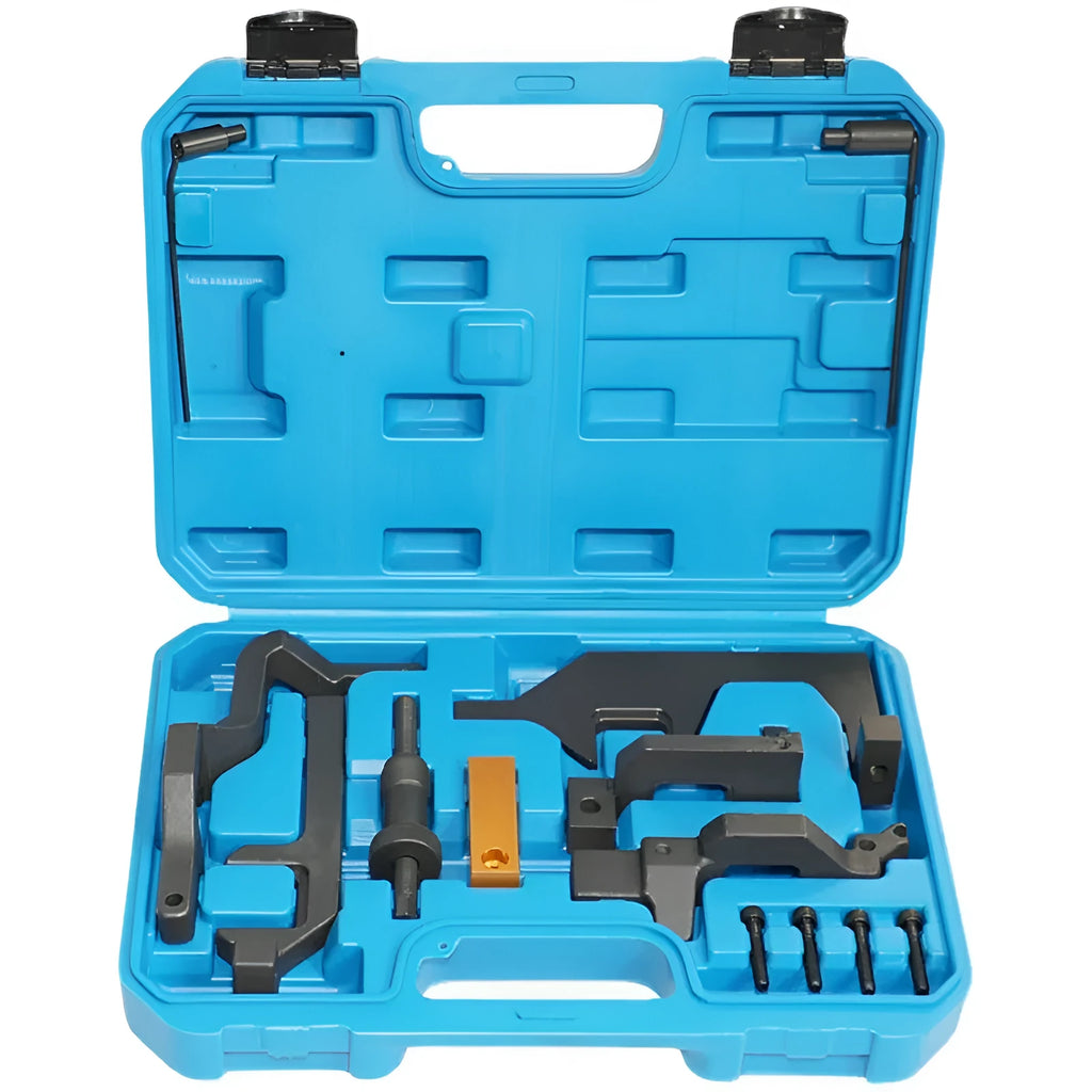 Compact blue alloy mini tool set for BMW and Peugeot engine repair