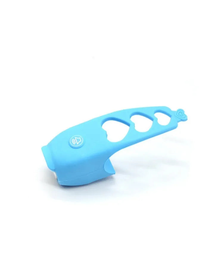 Electronic bicycle horn for handlebars in plastic, available in black green purple white red blue, with button battery power