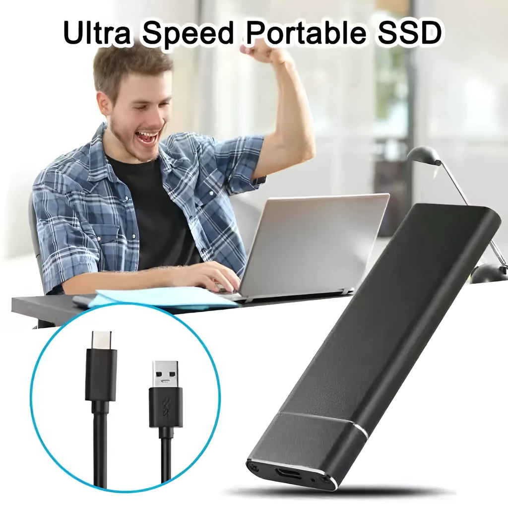 SSD mobile hard disk with metal shell in five colour options showing ultra-thin design and 6TB capacity