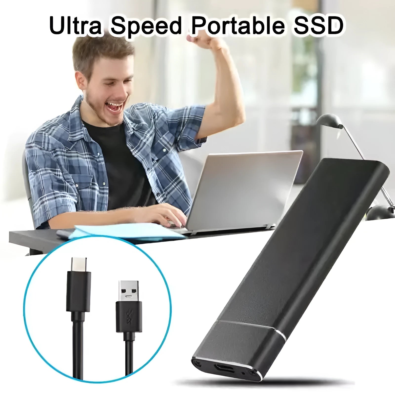 SSD mobile hard disk with metal shell in five colour options showing ultra-thin design and 6TB capacity