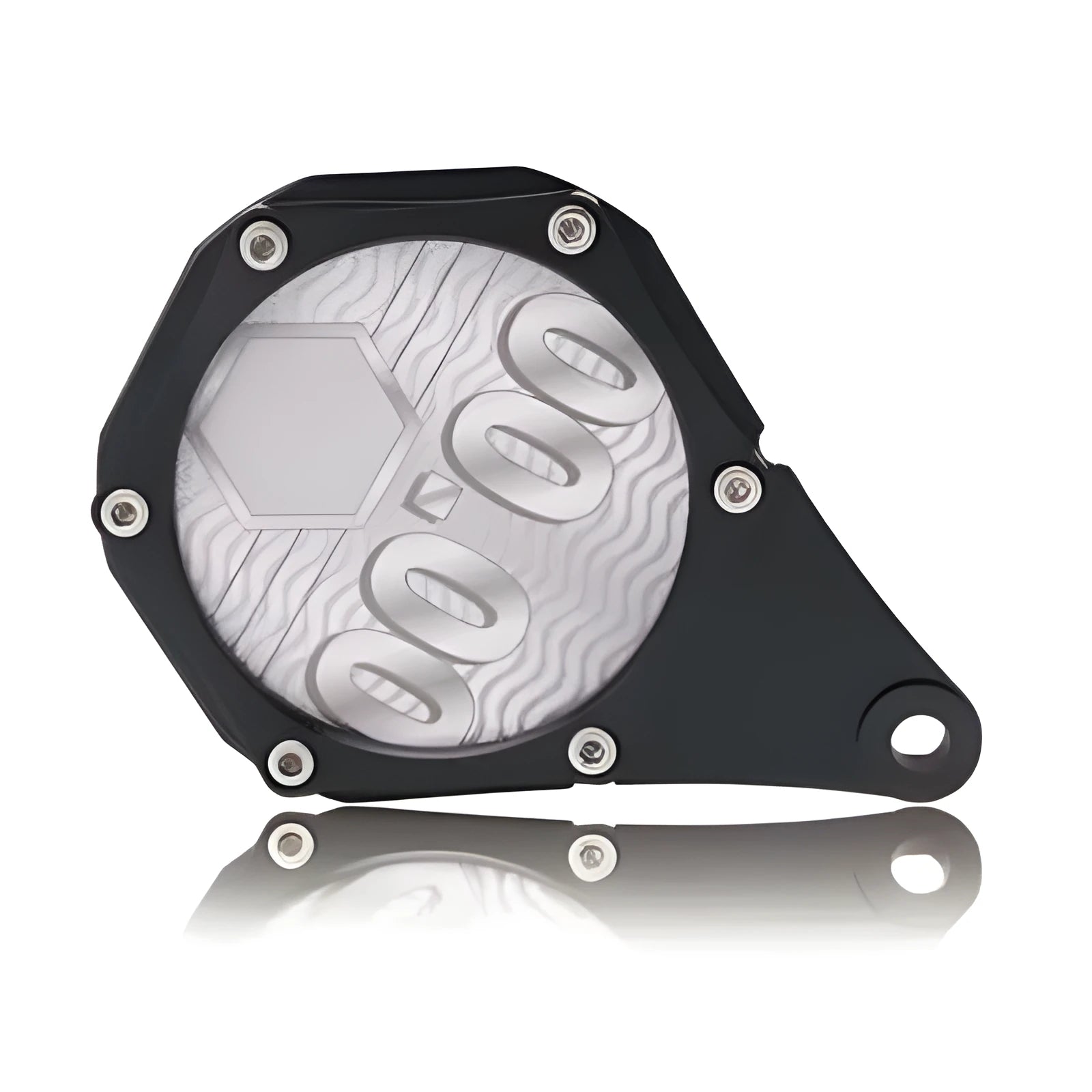 Black carbon fibre pattern motorcycle tax disc holder with anti-theft hex screw