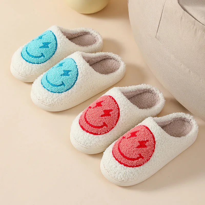 Women's plush cartoon love slippers with PVC soles in Big Love design