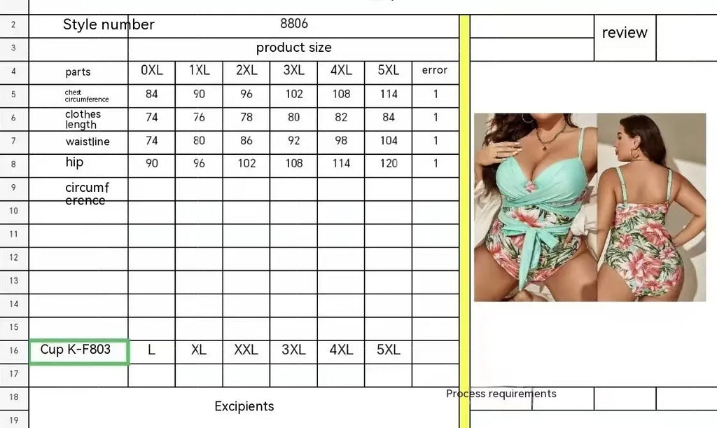 Women's plus size lace-up chest one-piece swimsuit in floral print on a mannequin