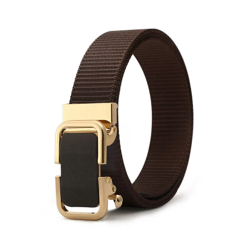 Men's nylon canvas slide belt with toothless adjustment buckle in multiple colour options