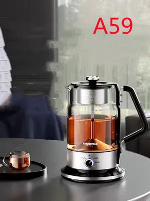 Electric glass tea maker with steam spray, automatic shut-off, in multiple colour options including A57 Black and A99