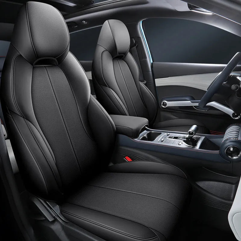 BYD Yuan PLUS car seat cushion cover in adventure green colour, showing back full pack configuration