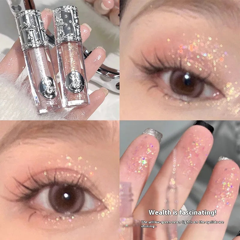 Ballet Liquid Eye Shadow set showing five shimmer colour options in cosmetic containers