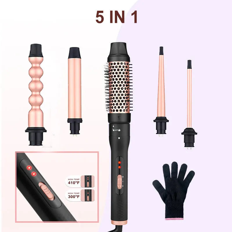 Three-tube water wave hair curler with dual curling and straightening functionality