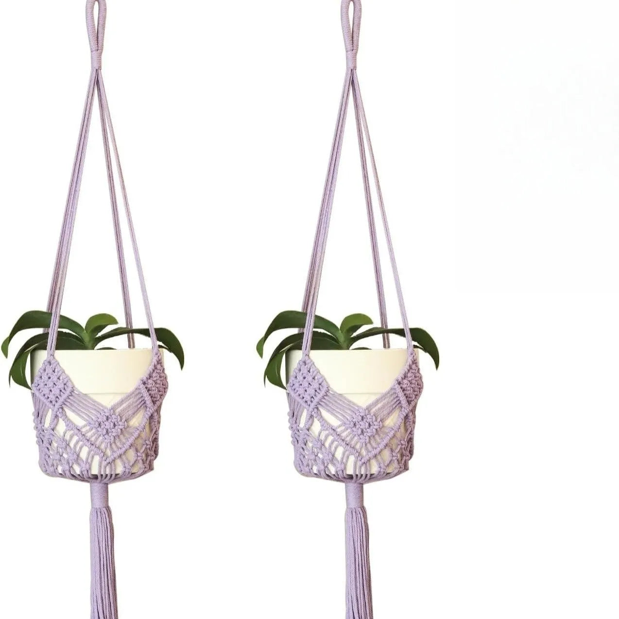 Hand-woven minimalist flower pot in polyester cotton fabric shown in brown colour