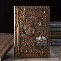 A5 leather notebook with 3D warriors relief embossing on cover showing bronze colour option