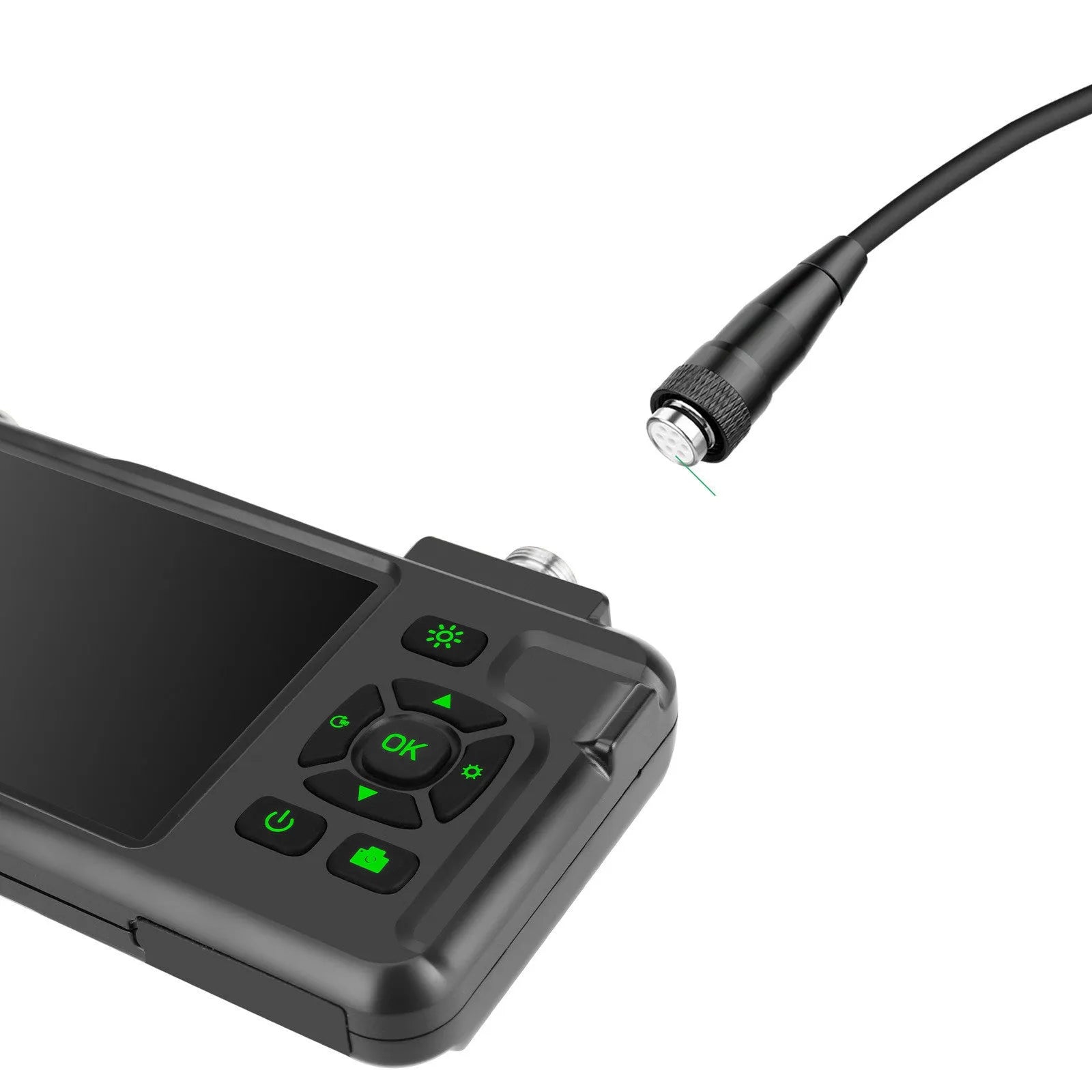 Portable handheld industrial endoscope with 4.5-inch screen and 1 metre cable for automotive inspection