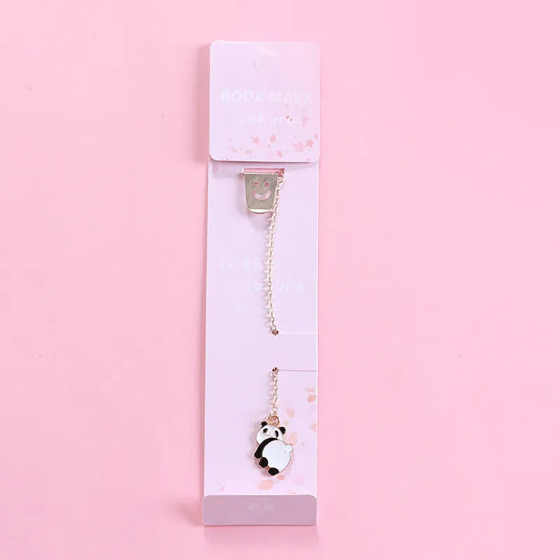 Creative cartoon metal pendant bookmark with alloy construction and colourful cartoon design
