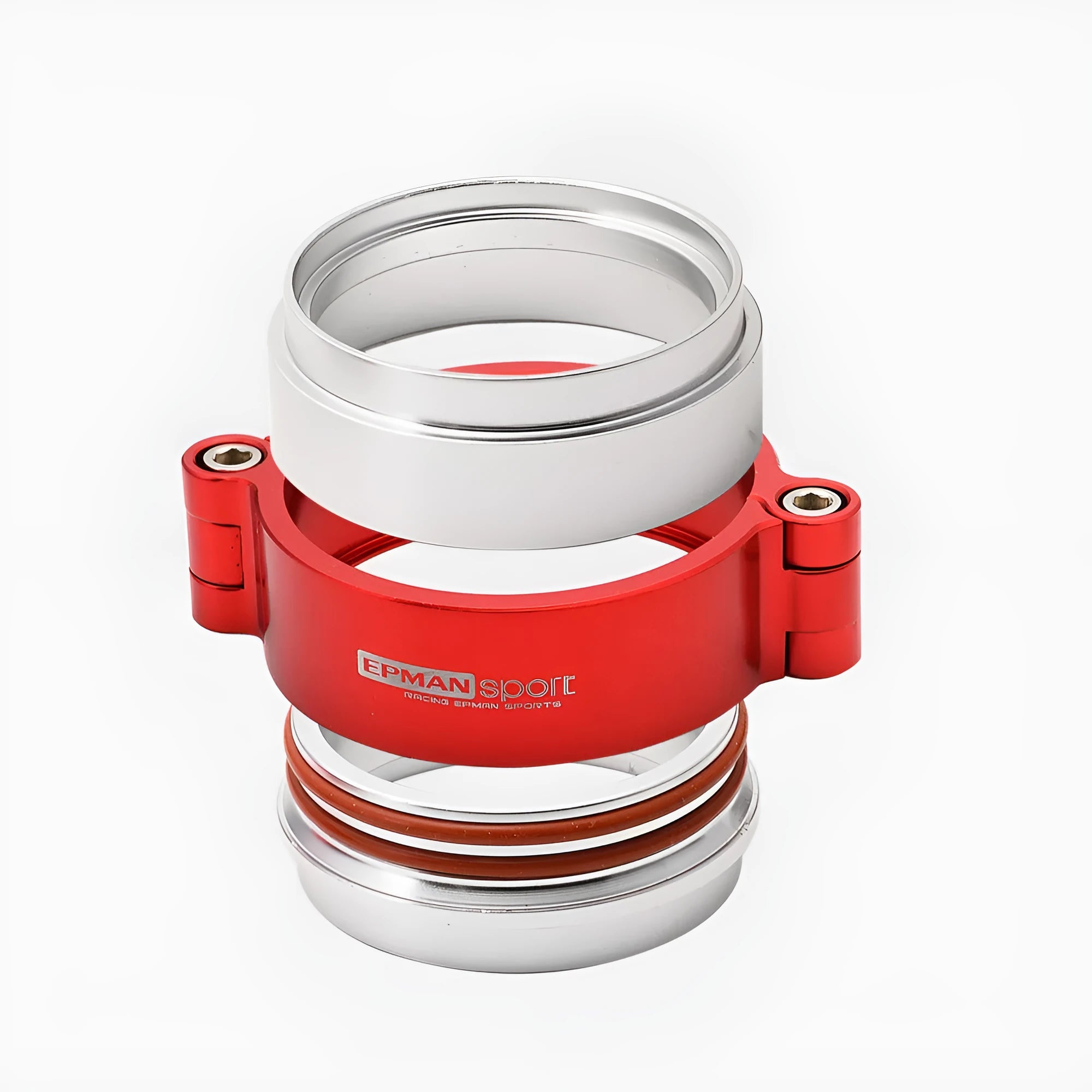 Aluminium fixed movement exhaust clamp for car modification in black, blue, or red colours