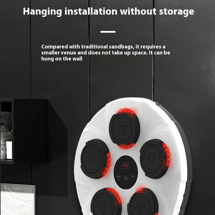 Smart wall-mounted ABS boxing training target with a large battery, shown in multiple colour and style options.