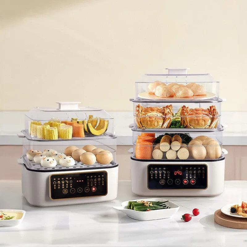 28L stainless steel electric food steamer with PP inner liner and steaming rack