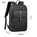 Black lightweight Oxford cloth backpack with visible sewing lines and urban style design