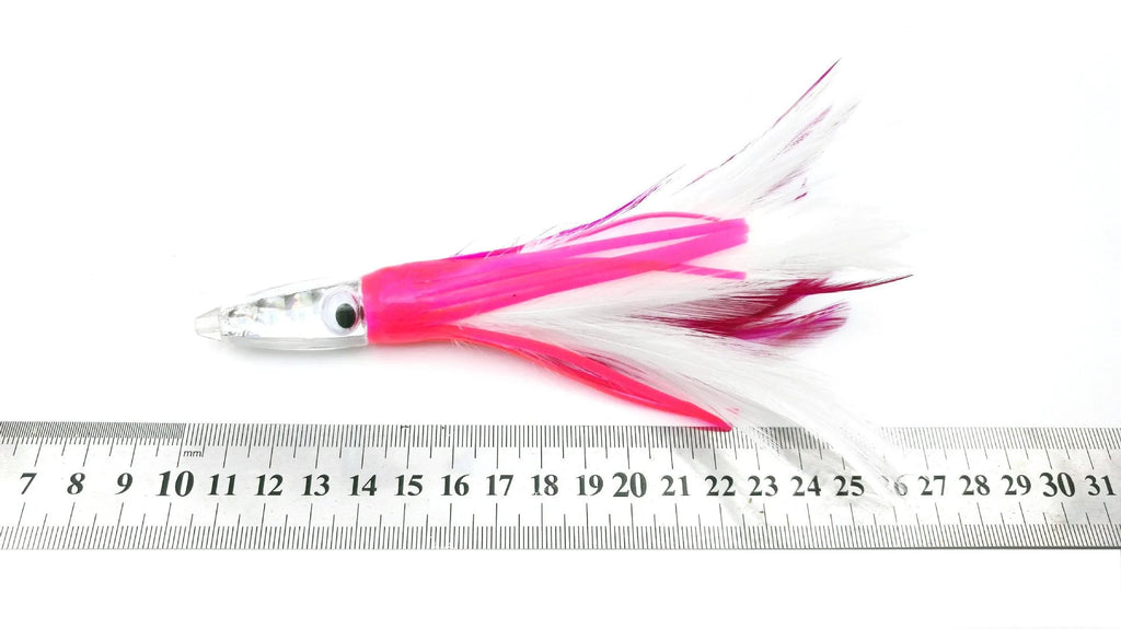 Acrylic sea fishing octopus headband feathered dress lure 14cm 32g resin fish head
