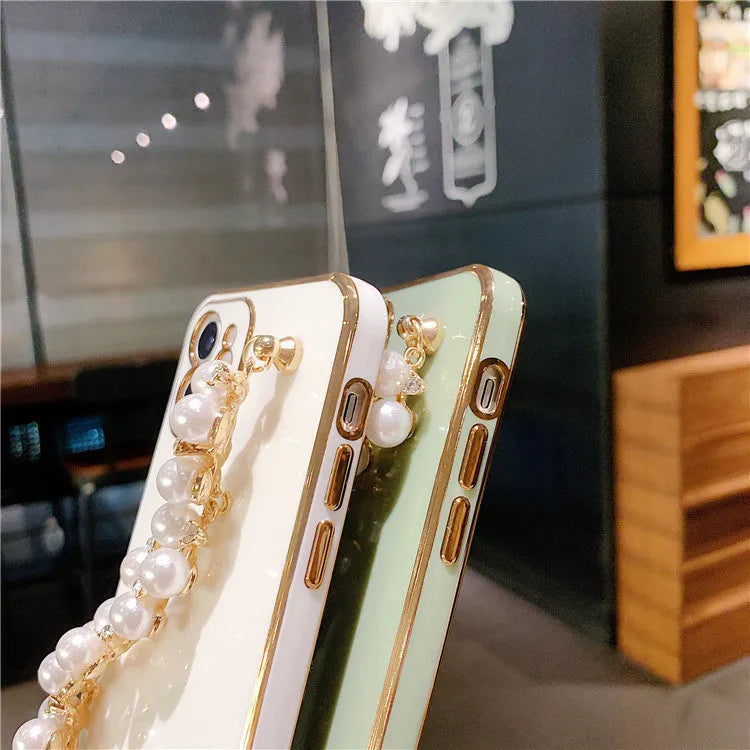Electroplated pearl soft TPU phone case for Apple iPhone with anti-fall and anti-fingerprint protection, available in multiple colours
