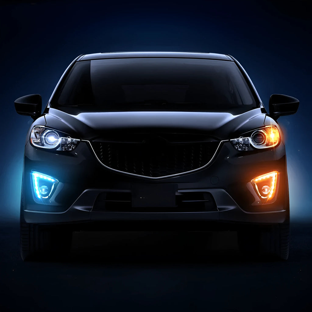 Mazda CX-5 daytime running light LED replacement set with electroplated white light finish options