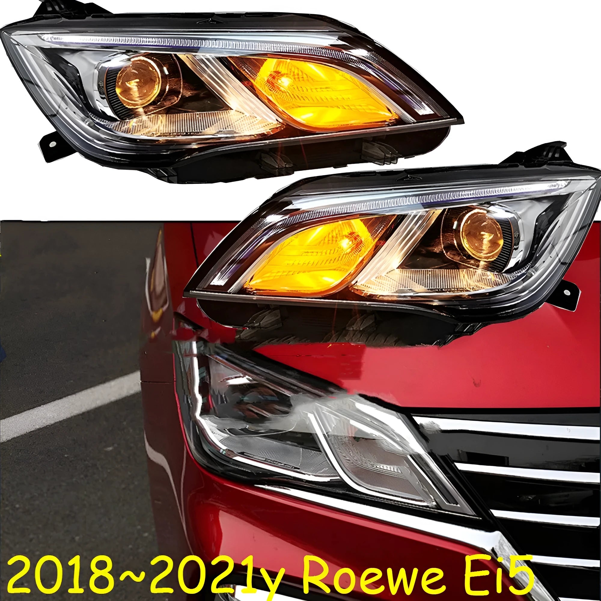Car headlight with 9-line LED design for 2018-2021 model vehicles