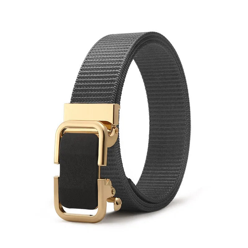 Men's nylon canvas slide belt with toothless adjustment buckle in multiple colour options