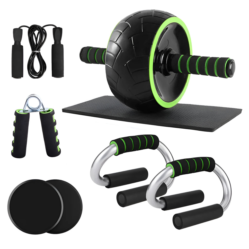 Black functional training device abdominal fitness machine on surface for home gym use