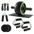 Black functional training device abdominal fitness machine on surface for home gym use