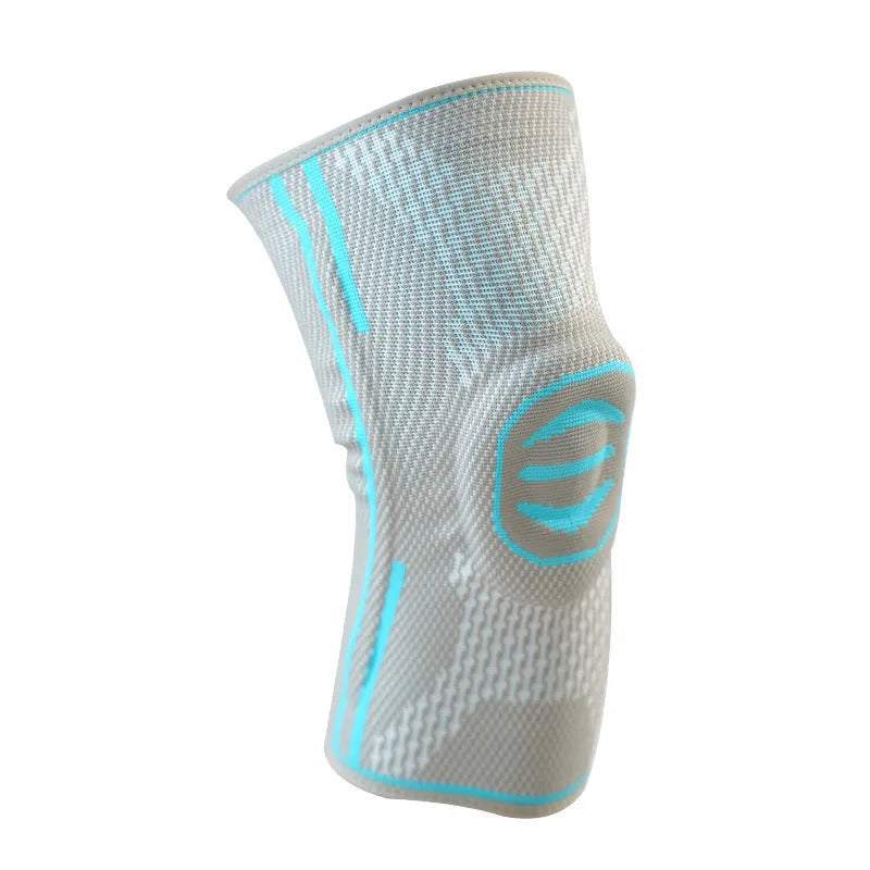 Cotton knee pads for mountaineering in green, blue, and yellow colours, sizes M, L, XL.