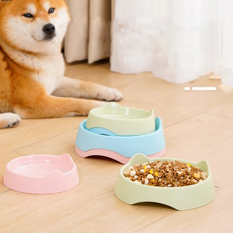 Blue ceramic dog slow feeder bowl with maze puzzle cups for slowing down eating