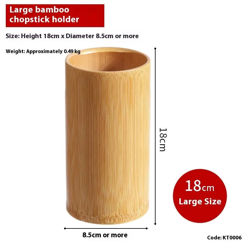 Bamboo chopsticks holder tube in creative style for utensil storage