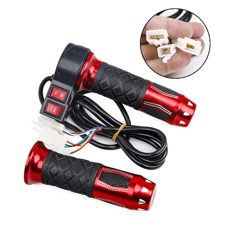 Three-wheel electric car accelerator handle with three-speed rotating control in plastic construction