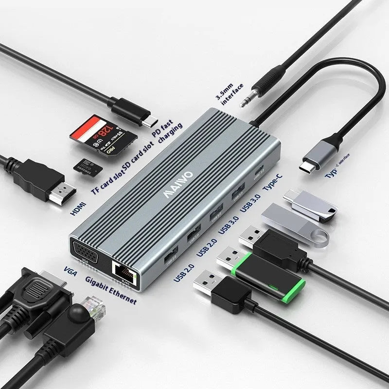 Steam Deck six-in-one docking station with aluminium alloy shell showing HDMI, Ethernet, and USB ports