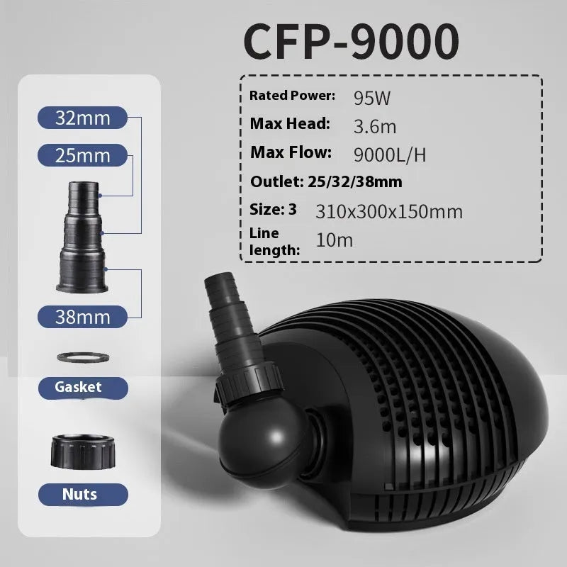 CFP Series horizontal plastic pond filter pump for large flow filtration in fish ponds.