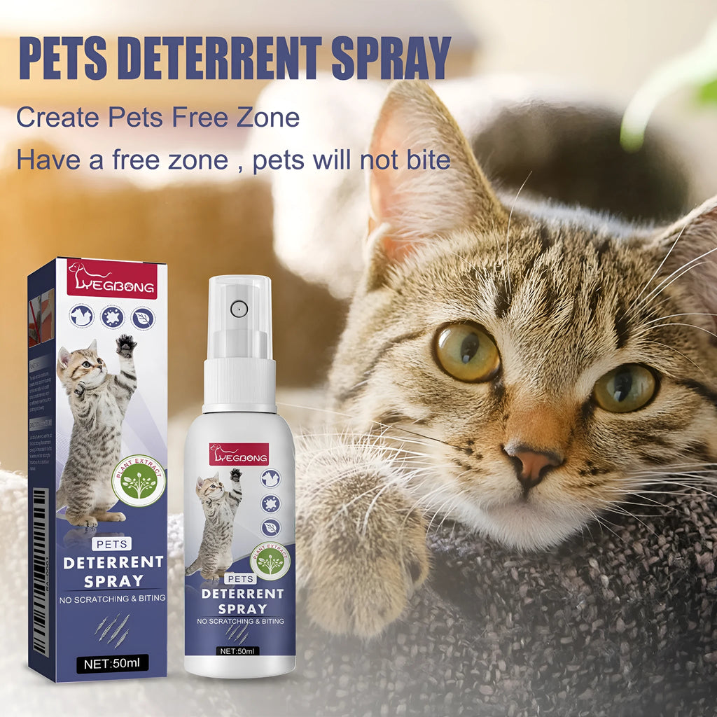 50ml pet deterrent spray bottle in box for stopping dogs and cats scratching furniture