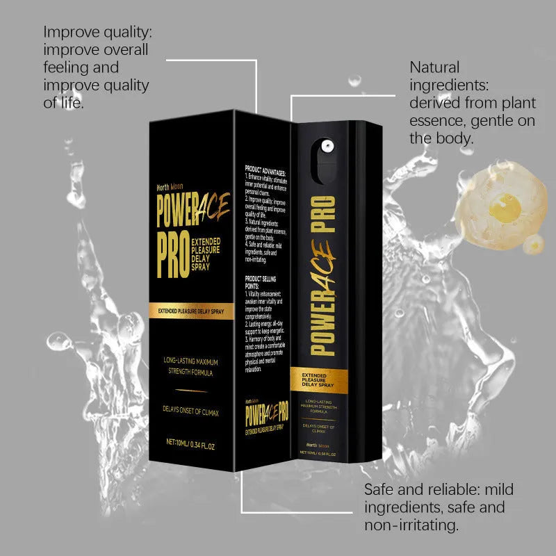 Men's 10ml body moisturising spray bottle with natural extracts, 2.6cm wide compact design