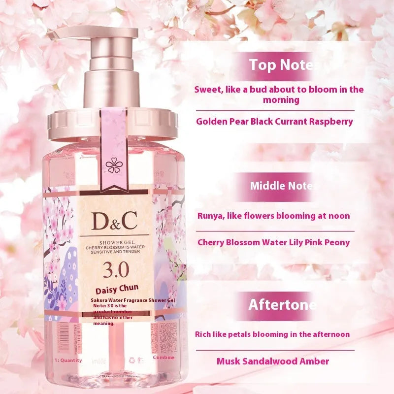 Sakura Cherry Blossom Shampoo, Hair Mask and Shower Gel set, three 500ml bottles.