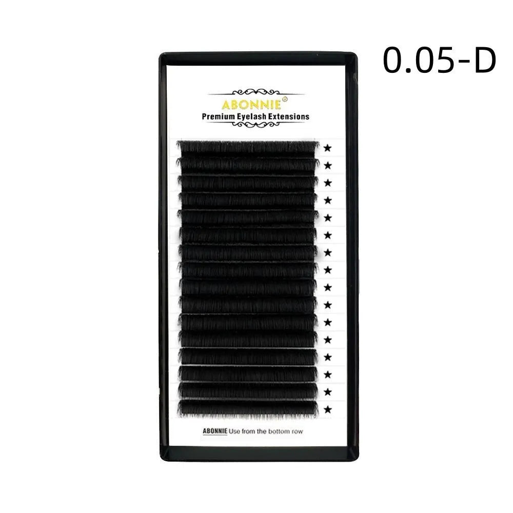 False eyelashes made from mink hair in 16-row dense construction showing length variations