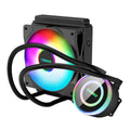 Aluminium CPU radiator with RGB fan options in 120mm, 240mm, and 360mm sizes