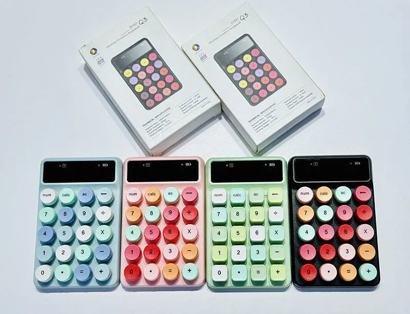 Mini portable wireless Q3 keyboard in mixed blue colour with Bluetooth connectivity