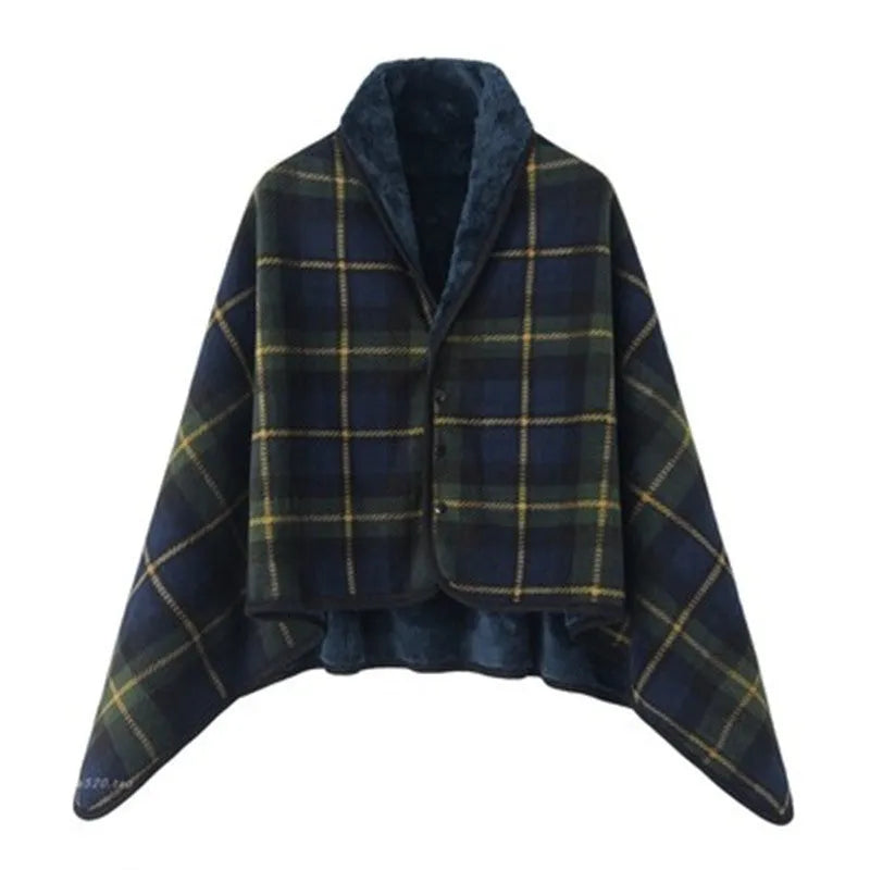 Japanese style polyester shawl blanket in stripe pattern, available in 80x130cm or 100x140cm, for office or winter nap use