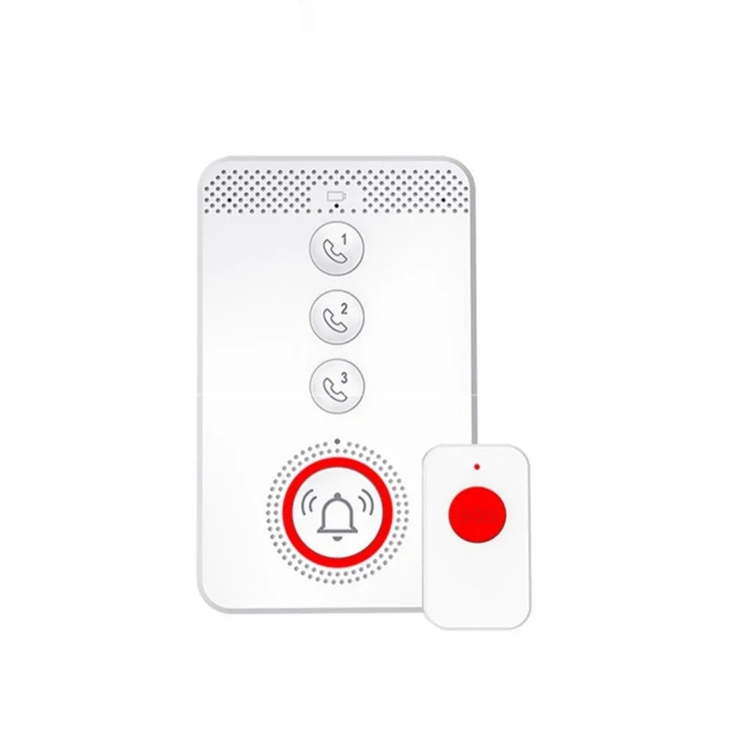 White elderly emergency alert device with voice alarm buzzer and three SOS call buttons