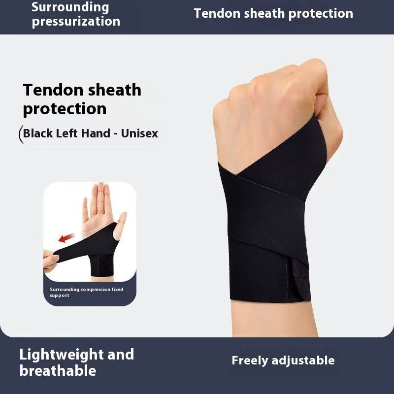 Adjustable breathable athletic wristguard for sports support in black and skin colour options.