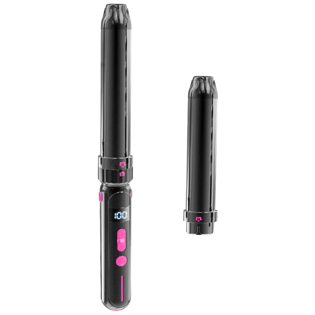 Black ceramic curly hair sticks with dual-purpose roll and straight function, 21-30mm diameter, spray coating shell
