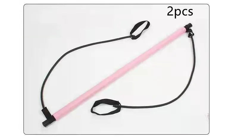 92cm Pilates bar with stainless steel tube and foam grip in light blue on a white background